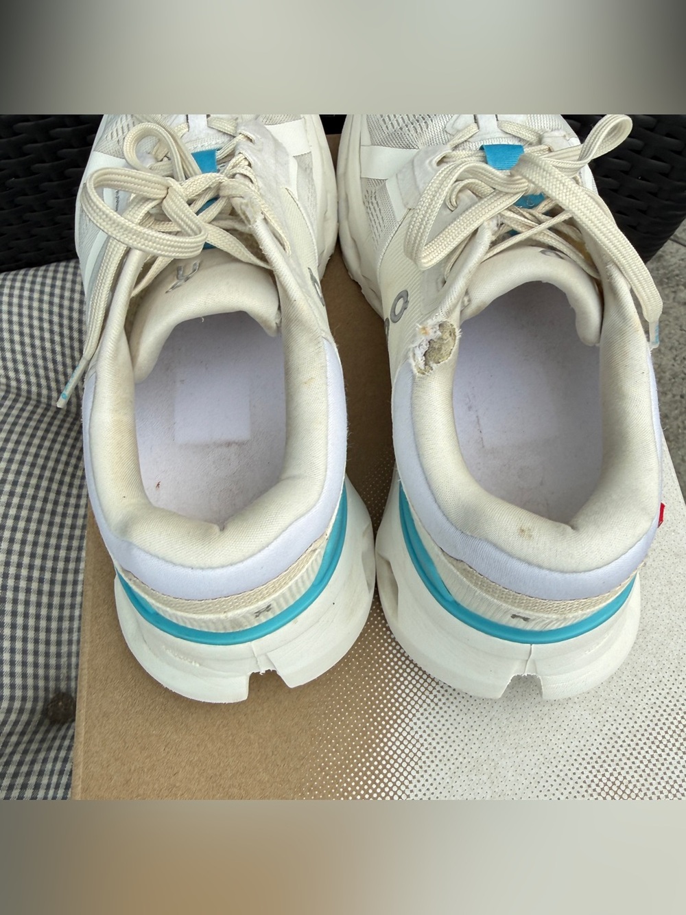 On Running Women Cloudrunner 2 Sneakers in White Horizon Blue. - Picture 7 of 13